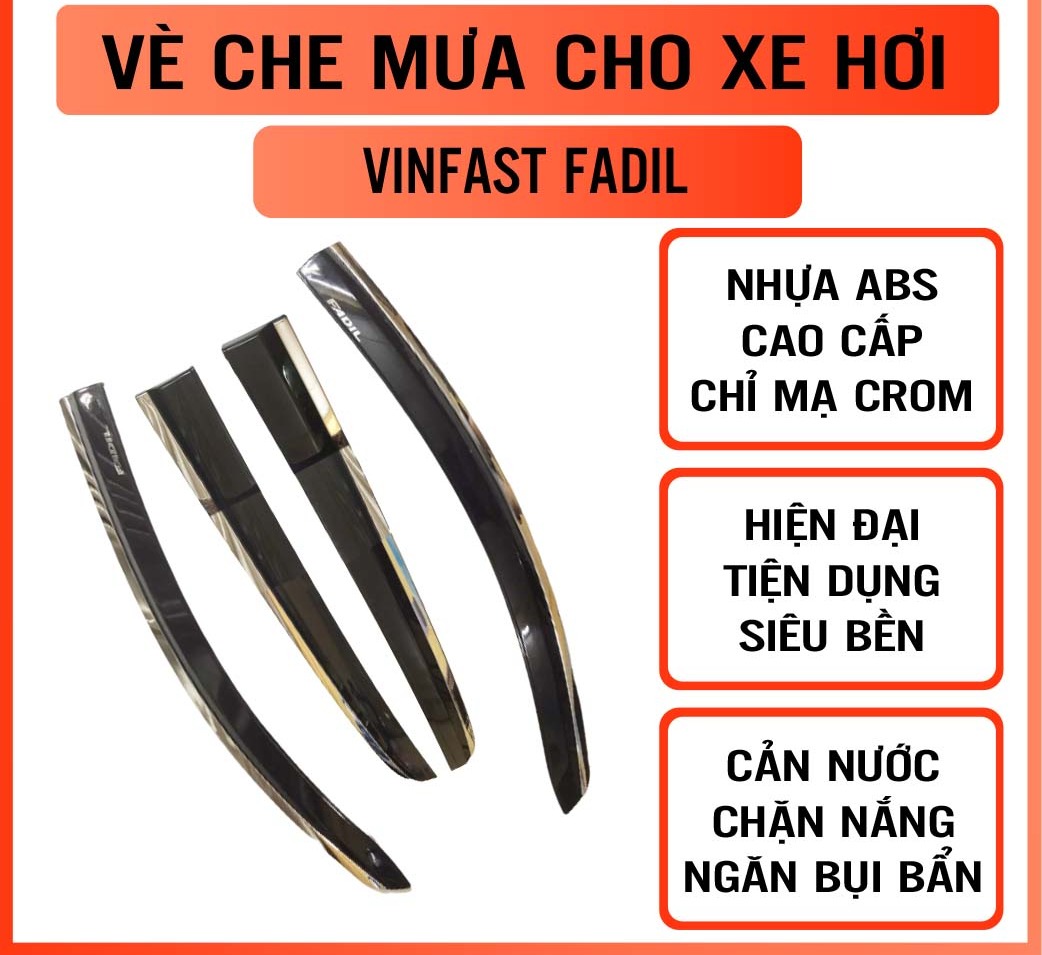 Bộ vè che mưa chỉ mạ crom cho xe VINFAST FADIL