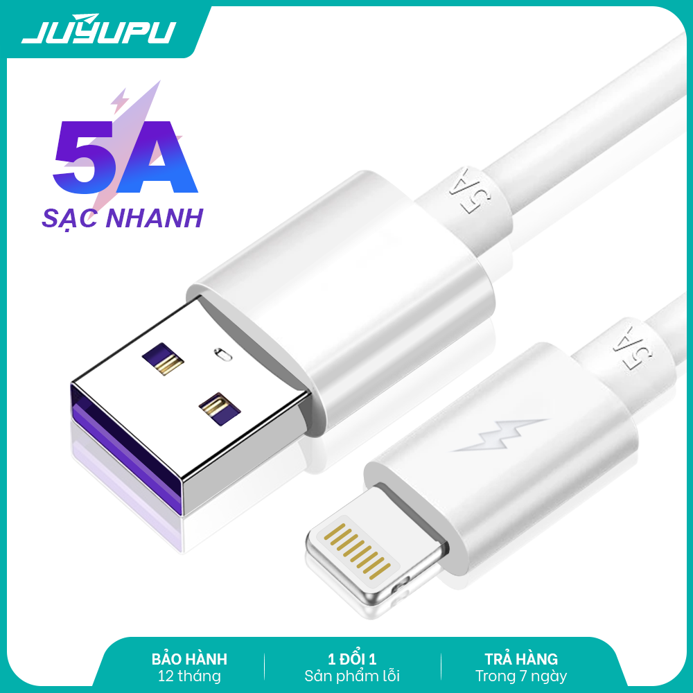 Dây sạc sạc nhanh Lightning Micro Type C cao cấp nguồn điện 5A chất liệu TPU chính hãng cáp sạc
