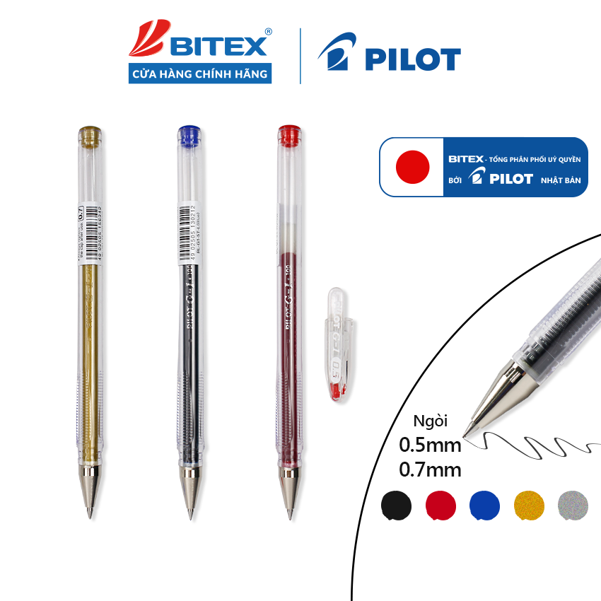 Bút Gel G1 0.25/ 0.32mm Pilot dành cho HS, SV, văn phòng Mực ra đều, viết êm trơn, bút gel G1 có độ bền cao trước va chạm