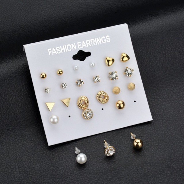Set khuyên tai 12 đôi bông tai cho nàng