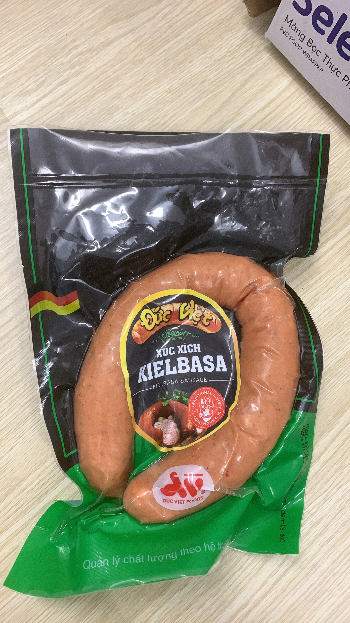 Xúc Xích kielbasa hong khói thượng hạng Đức Việt gói 200gr | chuẩn vị Đức | hàng trực tiếp nhà máy Date luôn mới