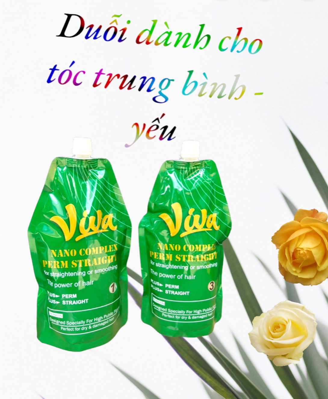 [Giá sốc] Thuốc uốn duỗi tóc thông minh VIVA 1000ml*2, không lo cháy tóc _ homemark