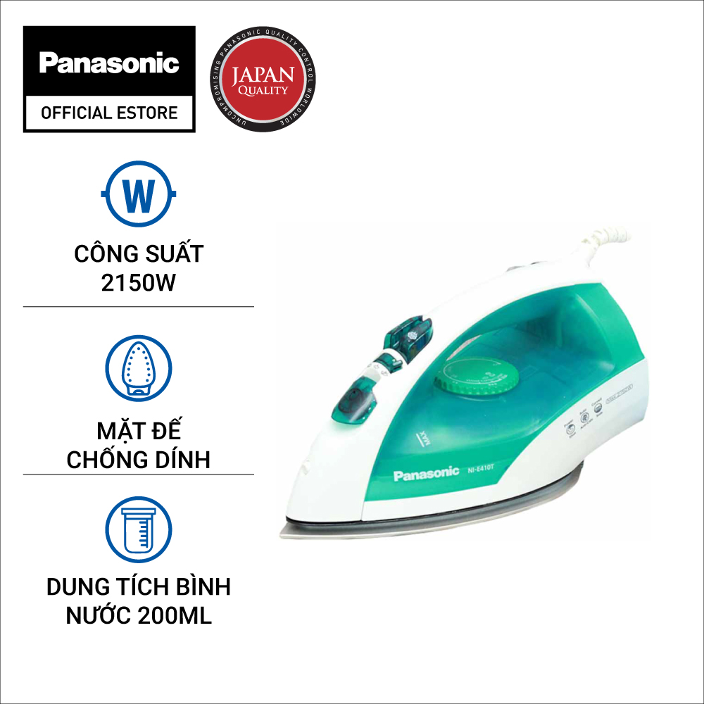 Bàn Ủi Hơi Nước Panasonic NI-E410TMRA - Phun hơi cực mạnh, mặt đế mạ Titan - Bảo hành chính hãng 12 tháng