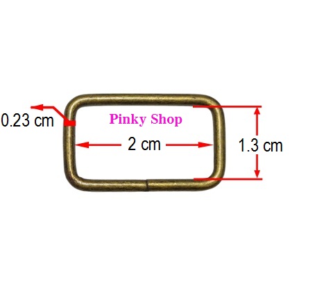 Khoen chữ nhật bằng kim loại màu đồng 2cm làm phụ kiện túi xách, balô Pinky Shop chuyên phụ kiện làm balo, túi xách và đồ handmade mã KCND02