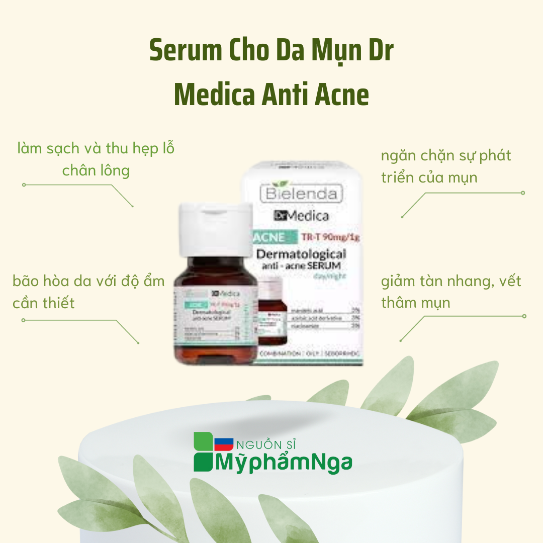 Serum cho da mụn Bielenda Medica Anti Acne loại bỏ mụn tái tạo da
