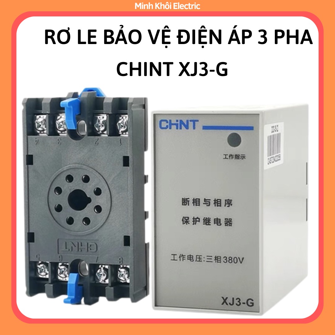 Rơ le bảo vệ mất pha chint xj3-g, bộ bảo vệ điện áp chống mất pha chint