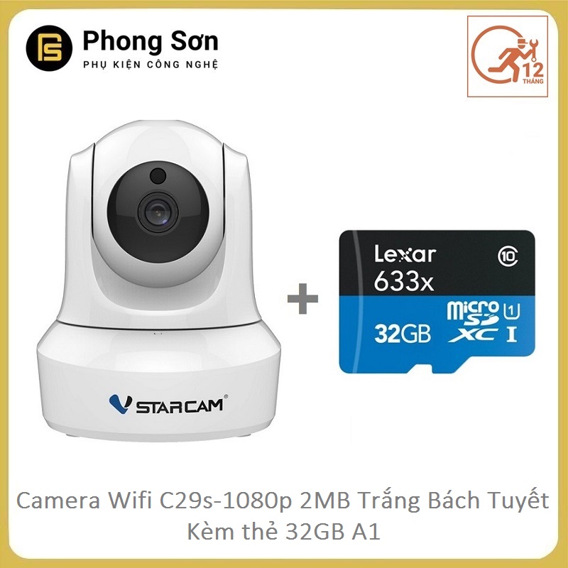Camera wifi ip c29s fhd 1080p vstarcam tặng thẻ 32gb