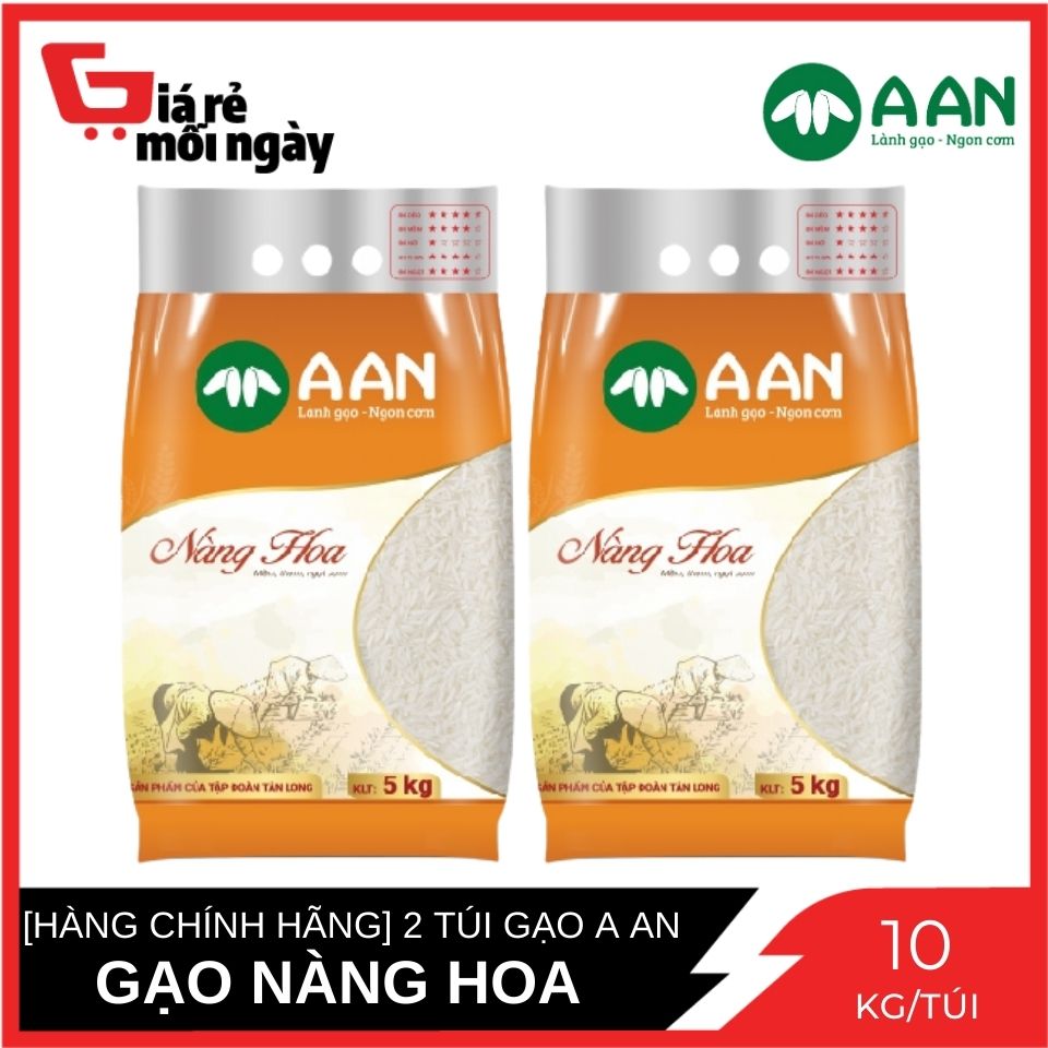 [HÀNG CHÍNH HÃNG] Combo 2 Túi Gạo Nàng Hoa Gạo A An Túi 10 Kg x2