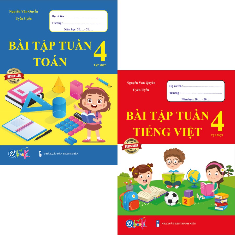 Sách - combo bài tập tuần toán và tiếng việt 4 - tập 1