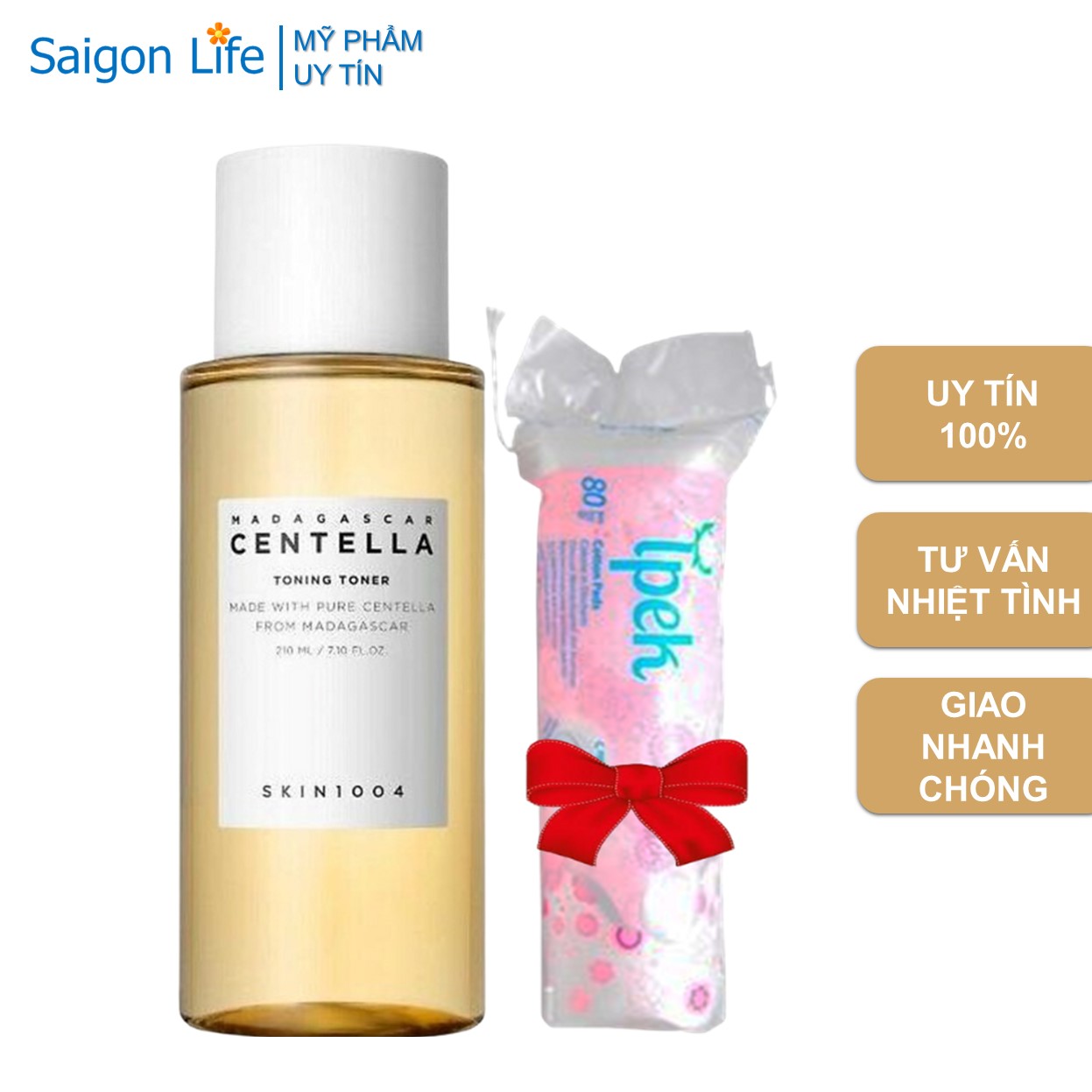 [TẶNG BÔNG] Nước Hoa Hồng Phục Hồi, Tái Tạo Da Mụn Và Làm Lành Sẹo Mụn Skin1004 Madagascar Centella Toning Toner 210ml