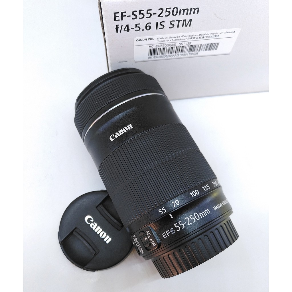 Ống kính canon ef-s 55-250mm f/4-5.6 stm và isii