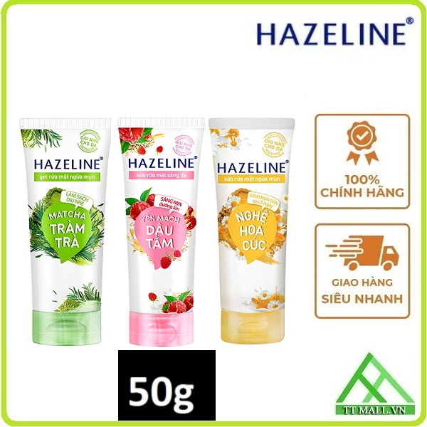 Sữa Rửa Mặt Hazeline 50g - Giảm mụn dần sau 3 ngày