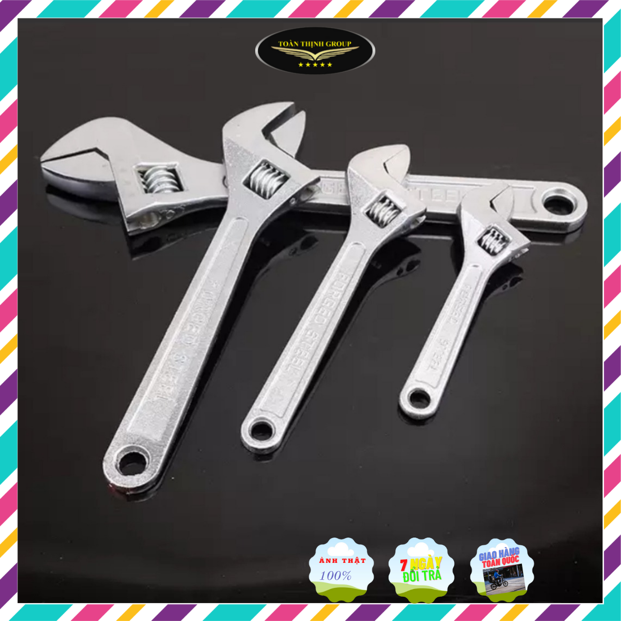 Mỏ lết 6 inch, 8 inch, 10 inch, 12 inch - mỏ lết thép hợp kim - độ bền cao, an toàn sử dụng