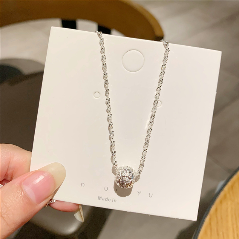 Dây chuyền nữ đính hạt đơn giản thanh lịch, vòng cổ mặt dây chuyền nữ thời trang, vòng cổ nữ bạc cao cấp