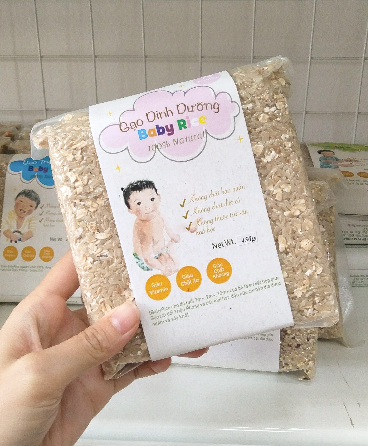Gạo dinh dưỡng Baby Rice cho bé ăn dặm - Yến Mạch Gạo 7m+