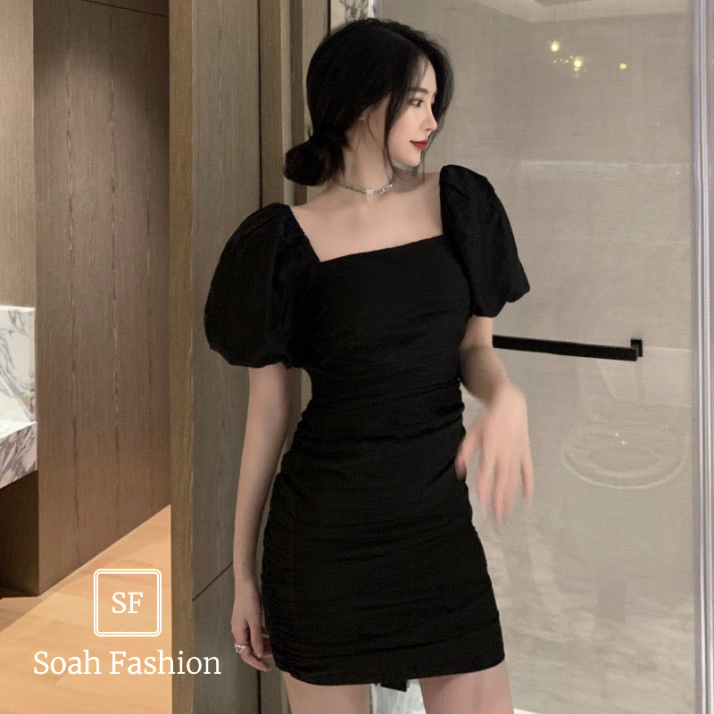 Đầm tay con đan dây lưng goha