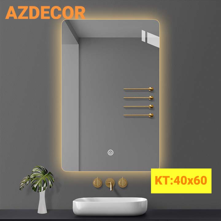 Gương soi nhà tắm, gương led hậu kt40x60cm