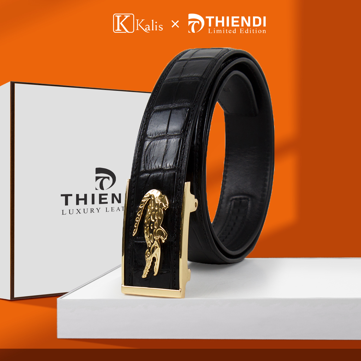 Thắt lưng nam da cá sấu thật nam cao cấp KALIS