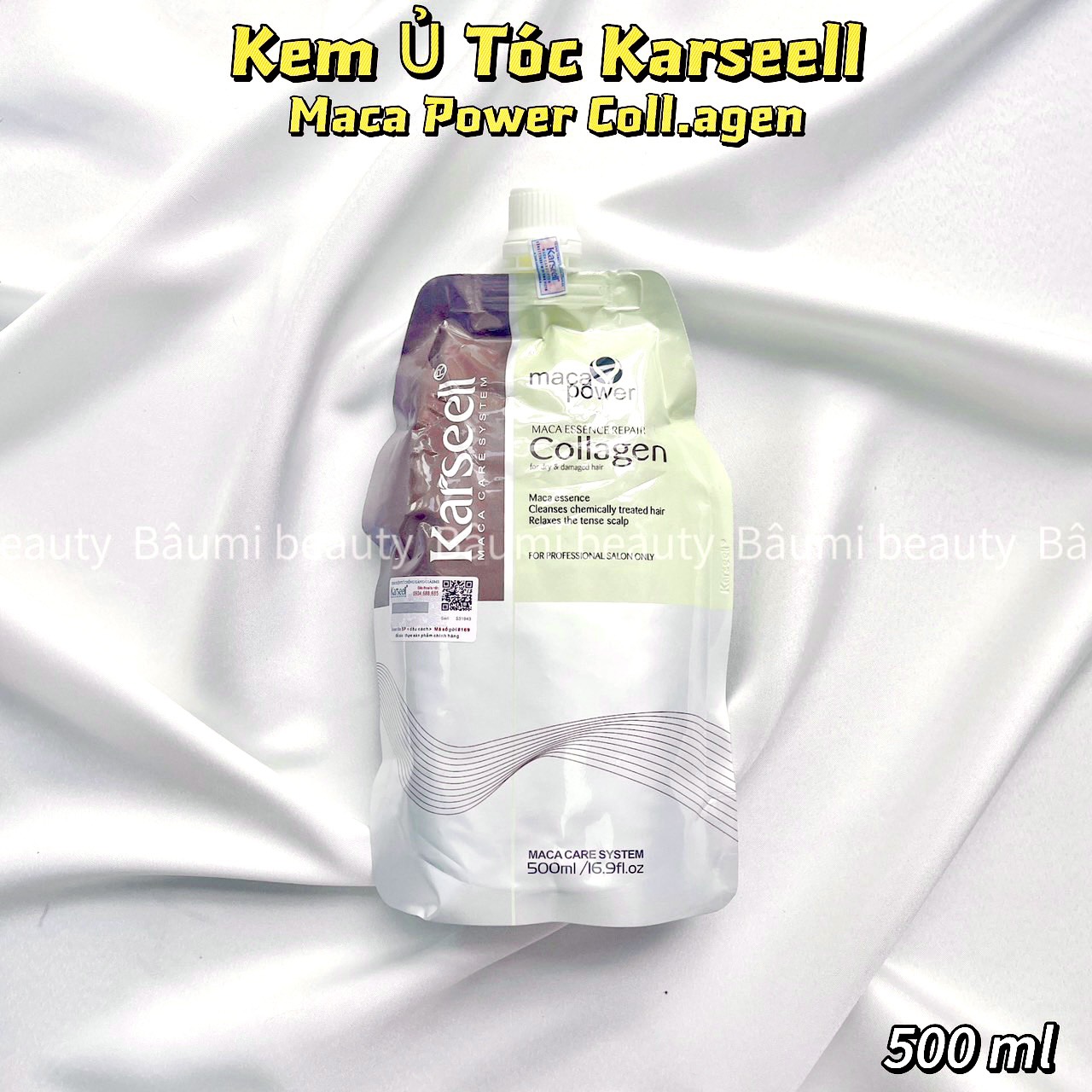 Ủ dưỡng phục hồi tóc chuyên nghiệp Karseell Mâc Power Collagen 500ml Ý