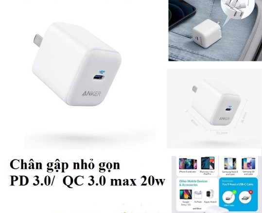 Cóc sạc nhanh 20w anker a2632, 2149