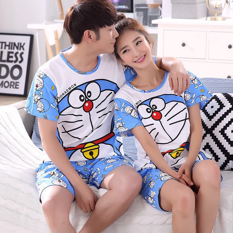 Bộ Đồ Nam Nữ Cotton Cười Mỉm Doremon Doraemon