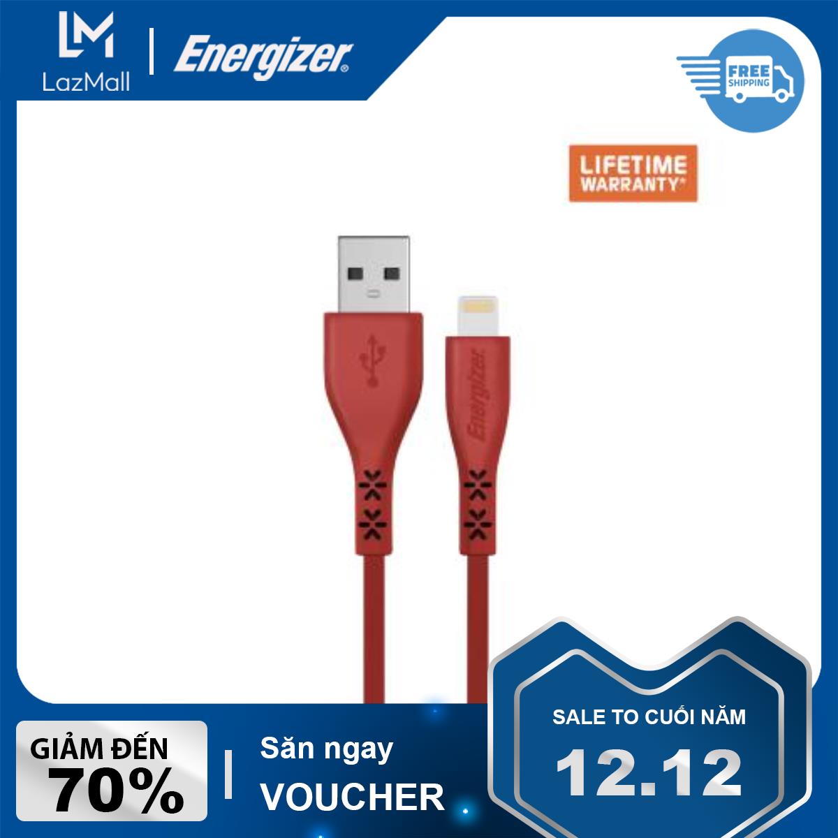 Cáp lightning energizer siêu bền 1.2m - lifetime warranty - c41ublig