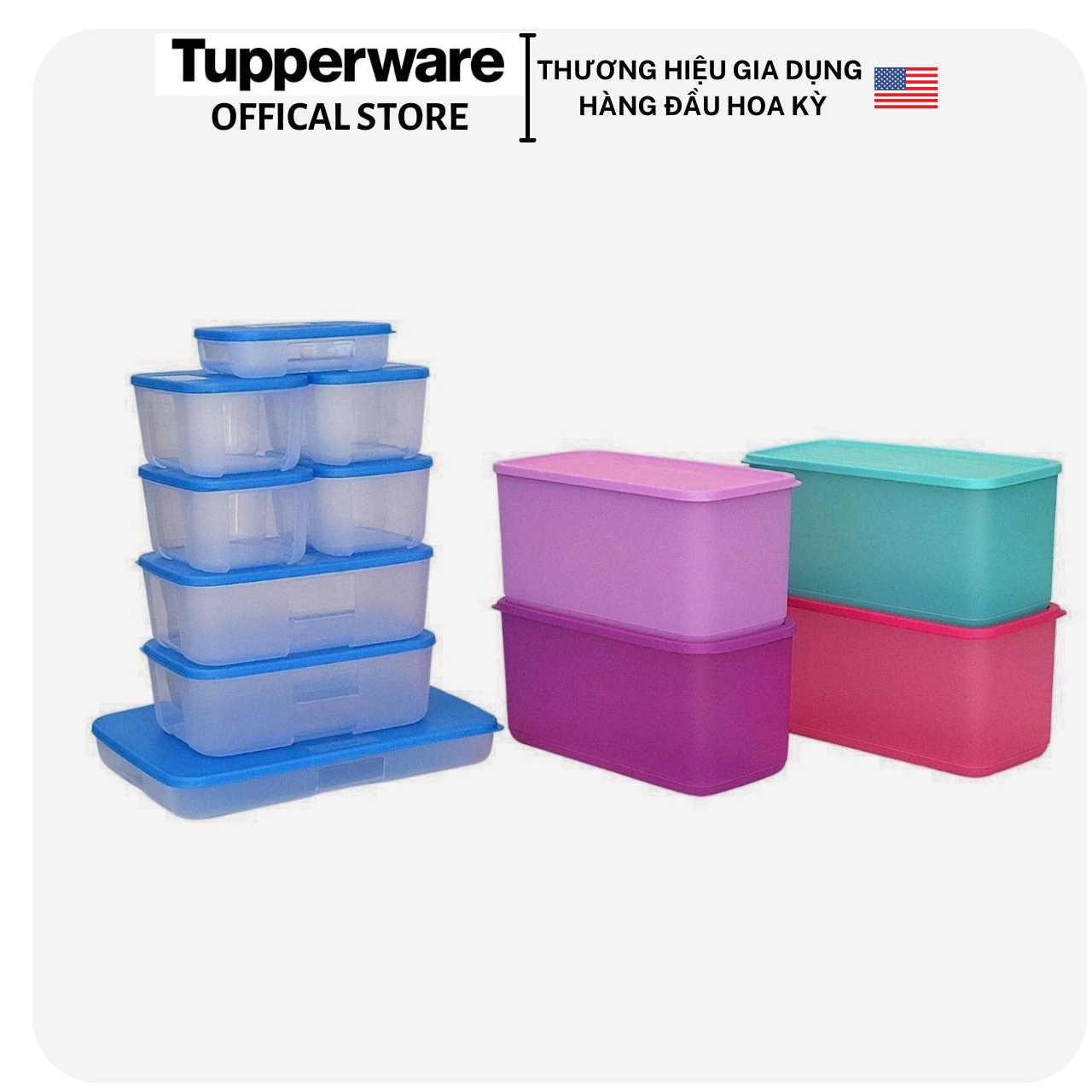Bộ hộp trữ đông, trữ mát Tupperware Freezermate Jumbo 8 và Funtastic 4 - Bảo hành trọn đời - Nhựa PP số 5