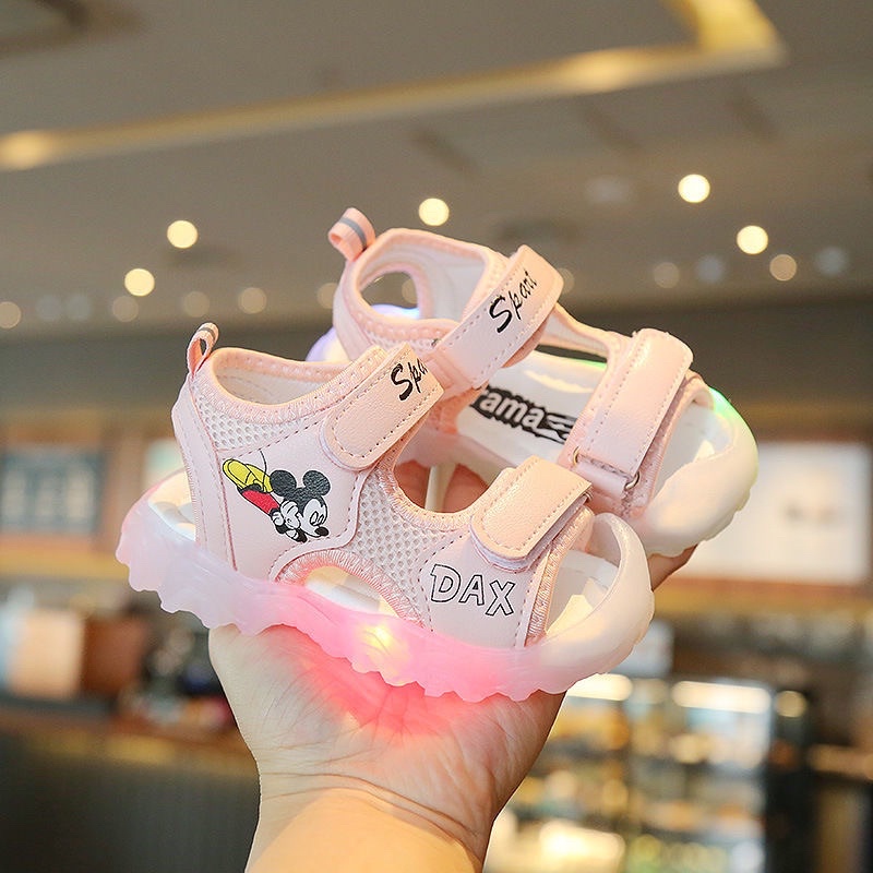[HCM]Dép Phát Sáng Cho Bé Gái Bé Trai Mickey Dép Quai Hậu Cho Bé Chất liệu cao cấp chống trơn trượt