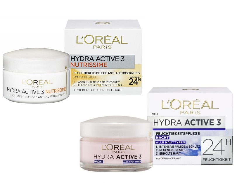 Bộ kem dưỡng ẩm ngày và đêm Loreal Hydra Active 3 24h 2x50ml - Pháp