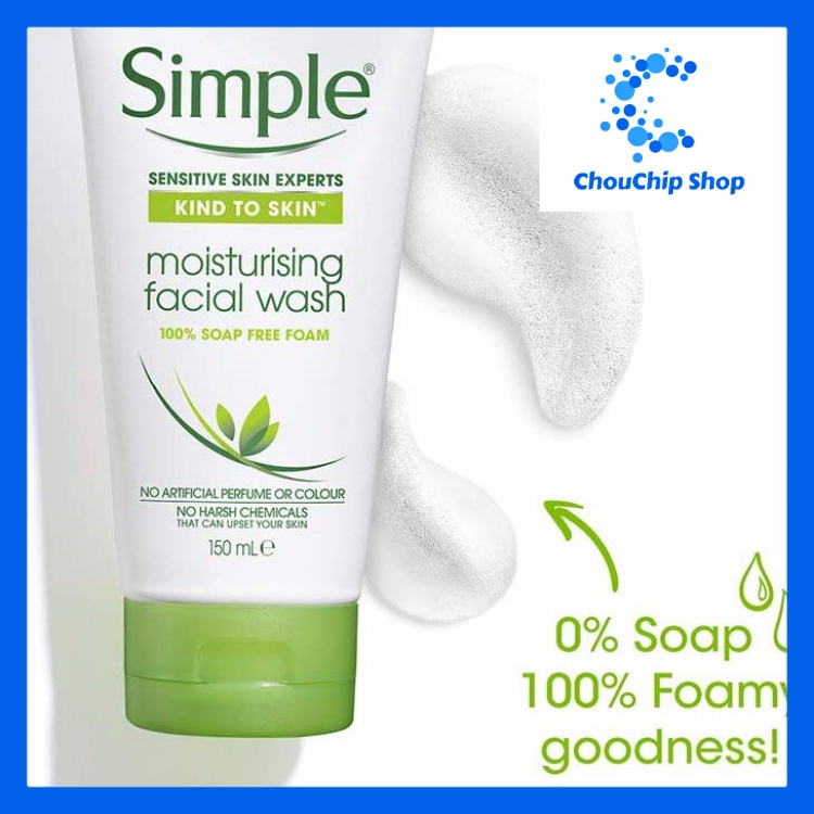 Sữa rửa mặt dưỡng ẩm Simple Kind To Skin Moisturising Facial Wash 150ml
