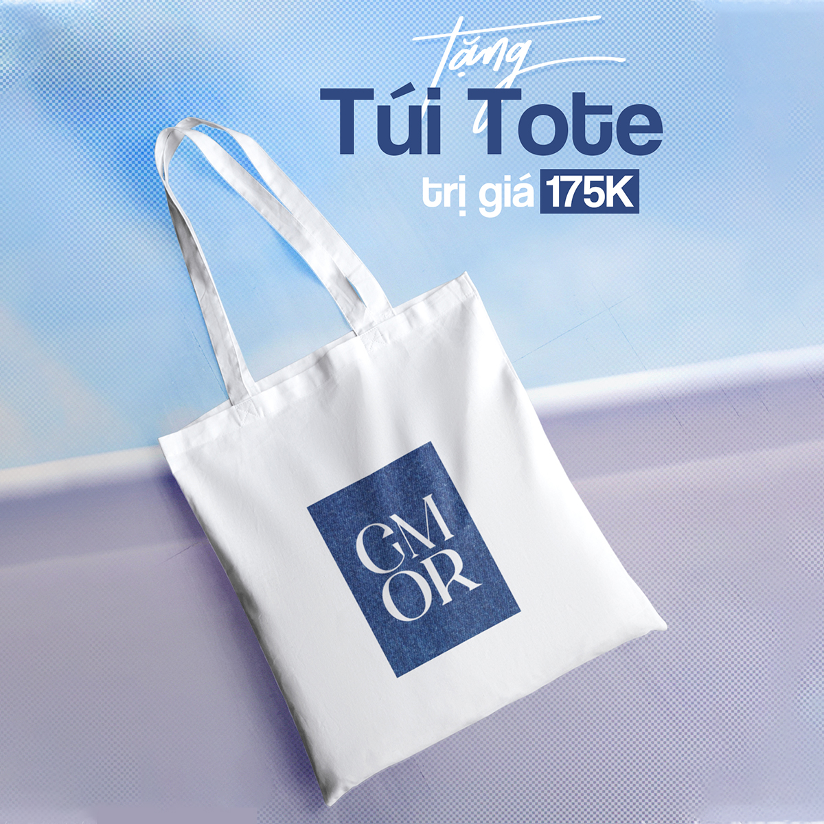 (QUÀ TẶNG KHÔNG BÁN) Túi Tote Jean Denim, Hai Quai Đeo Vai, Đi Học Đi Làm Cực Xinh, Thêu GMORNING - YQT001