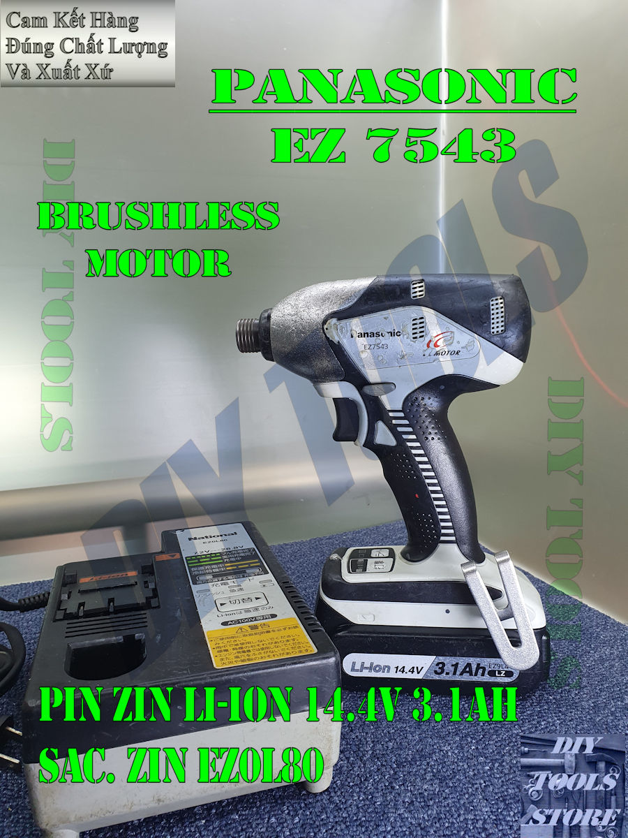 Máy Bắn Vít Nội Địa Nhật Panasonic EZ7543 14.4v 3.1AH, BrushLess Motor, Nguyên Zin , Ngoại Hình Mới Trên 85%, Nội Thất Như Mới Hoạt Động Ổn Định Full Chức Năng,(Máy Khoan Và Vặn Vít Dùng Pin)(DIY TOOLS)