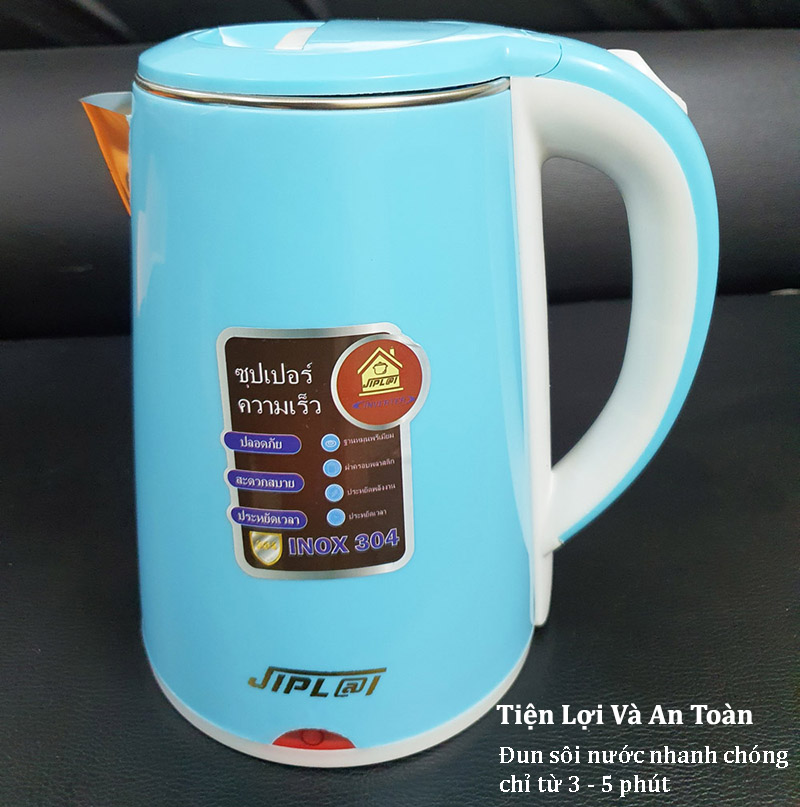 [Hỗ Trợ Ship + Qùa Tặng Đi Kèm] ấm đun nước siêu tốc chuẩn JIPLAI Thai Lan 2,5 Lít 3 lớp cách nhiệt sang trọng - Bình đung nước siêu tốt ân toàn tiết kiệm điện.BẢO HÀNH 2 NĂM VẠN PHÚC STAR