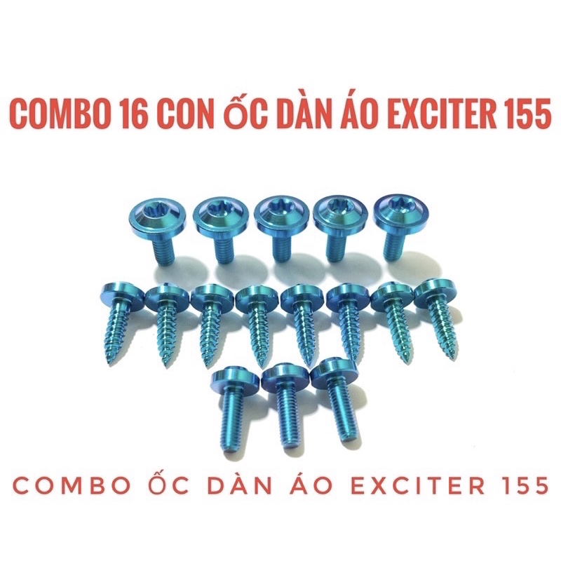 Combo 16 ốc titan gắn full dàn áo ex155 vva cực đẹp nổi bật