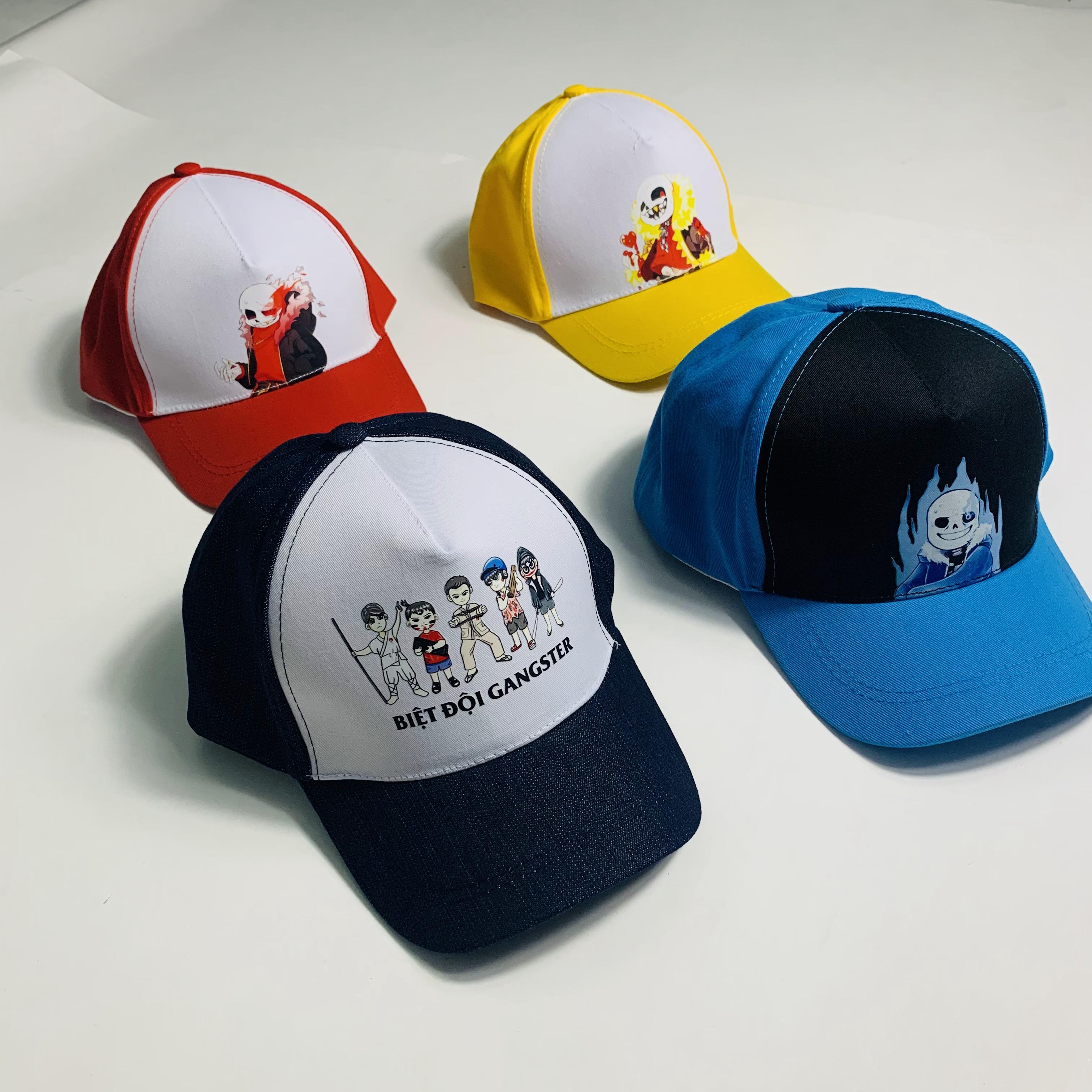 Mũ nón lưỡi trai in hình Bé Sans, Nón in hình San Family Undertable, mũ bé trai in hình biệt đội Gangster