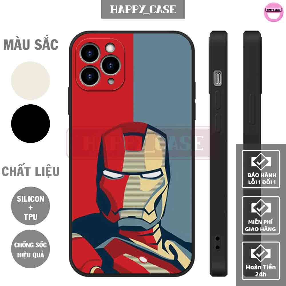 Ốp iphone hr086 hình sắt man chống sốc iphone happy case