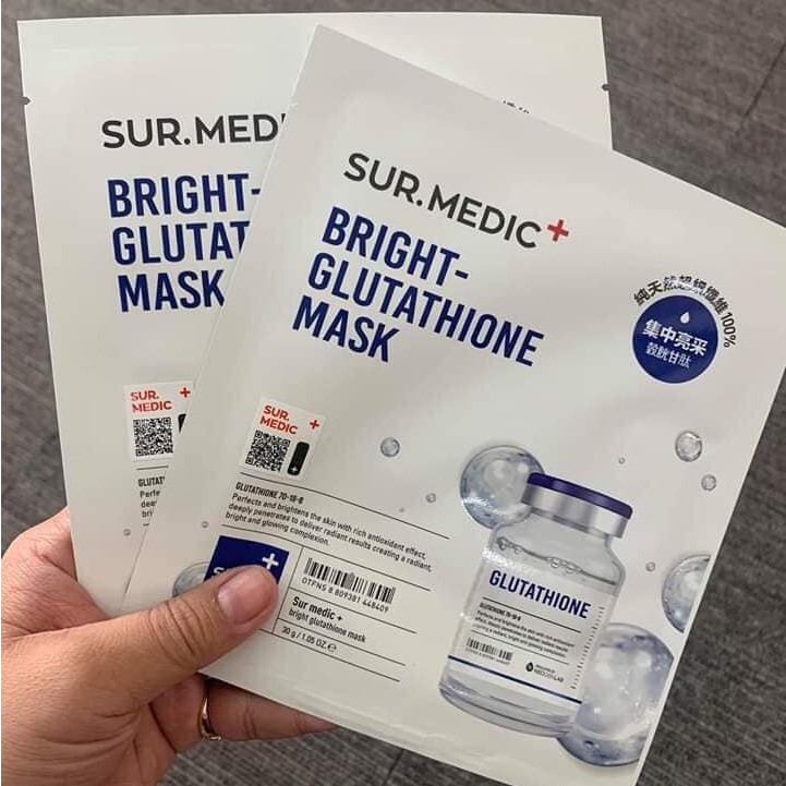 (Hộp 10 miếng) Mặt Nạ Trắng Da Sur.Medic Sur Medic  Bright Glutathione Mask Neogen CÓ TEM CHỐNG HÀNG GIẢ