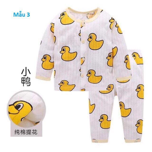 Bộ dài tay cotton giấy cài khuya giữa ( KÈM QUÀ TẶNG )