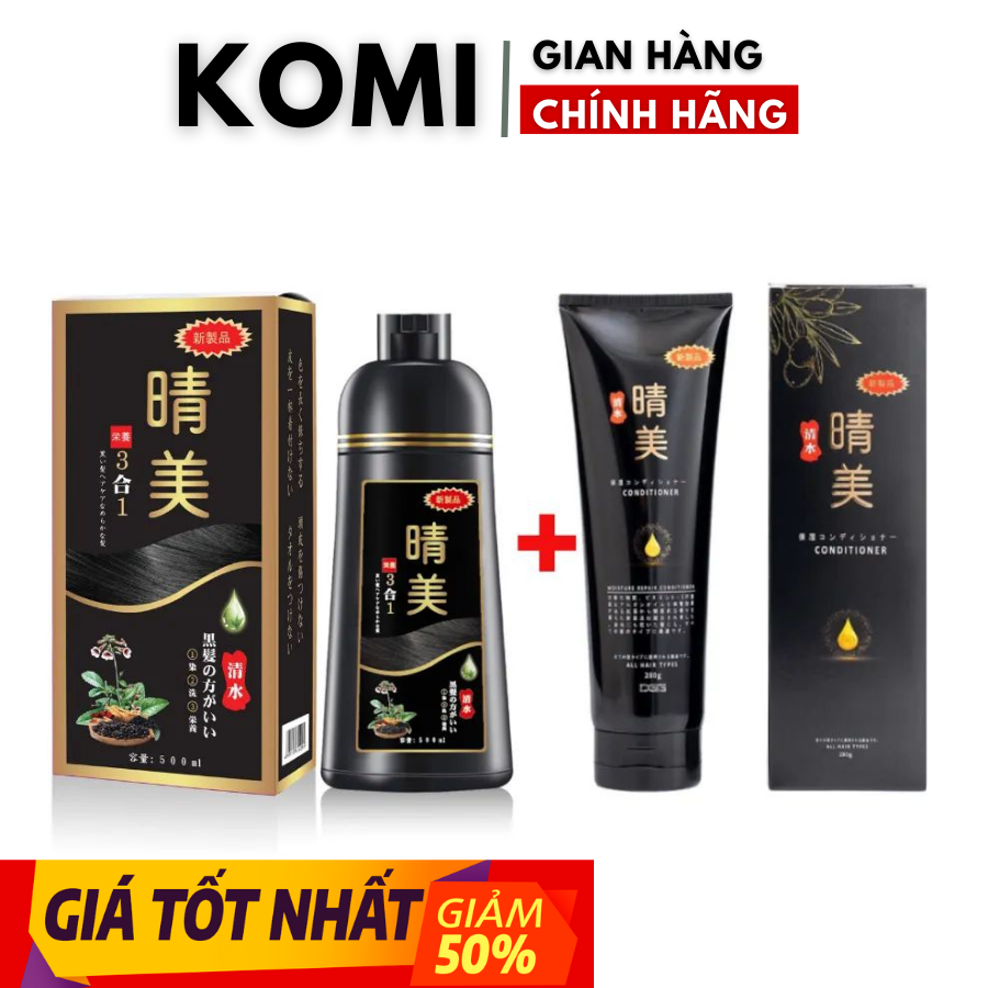 Dầu gội nhuộm tóc kom.i nhật bản chính hãng - chính hãng