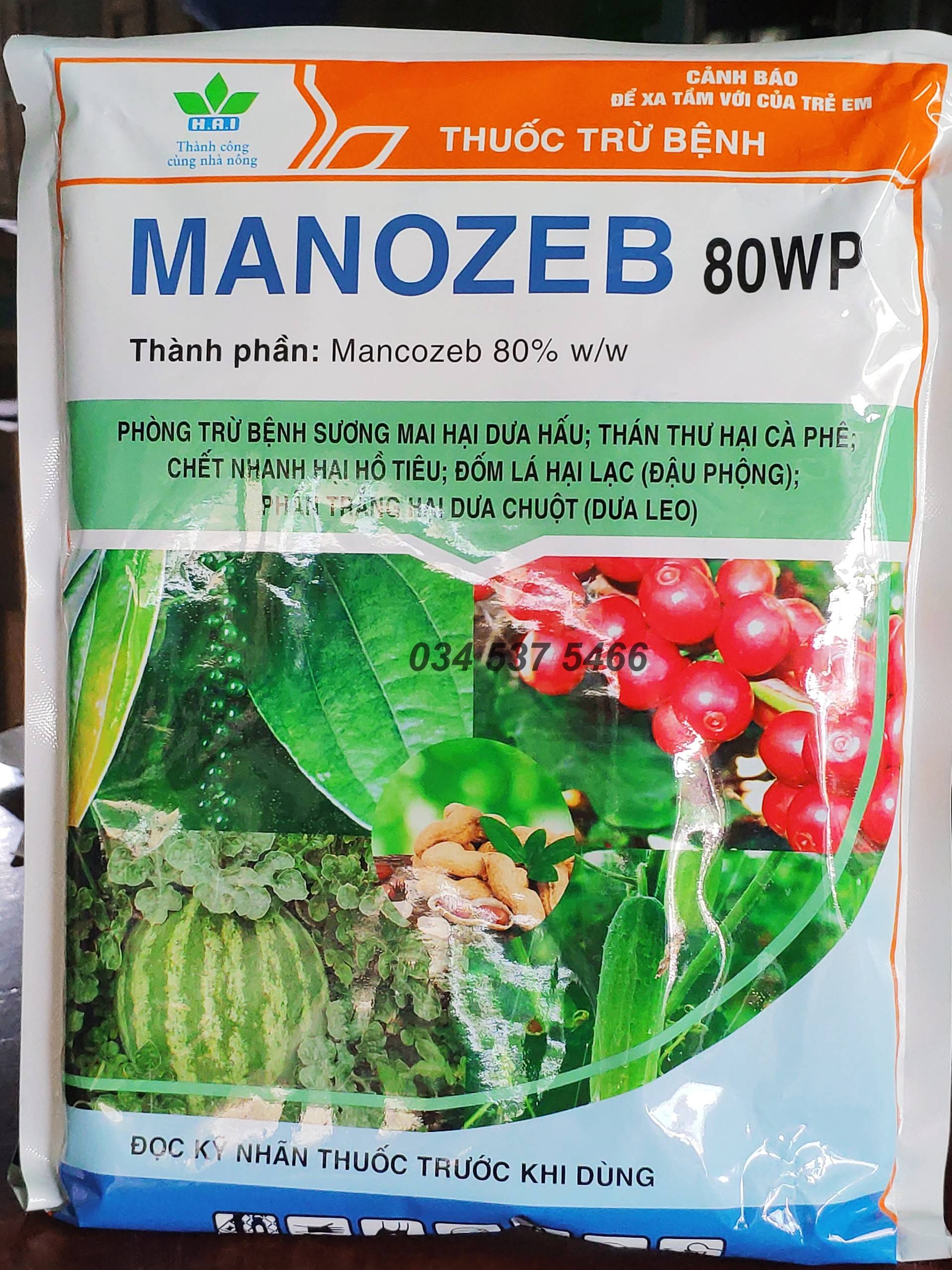 Mancozeb xanh - manozeb 80wp 1kg - thuốc trừ bệnh cây trừ bệnh vàng lá, thán thư, sương mai - nông dược hai