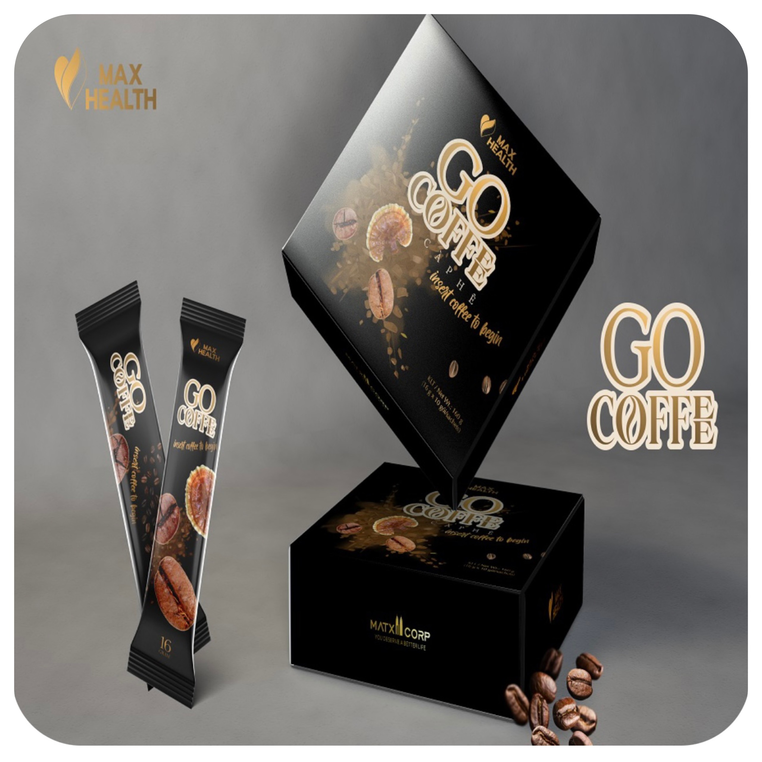 Cà Phê Giảm Cân Go Coffee Matxi Corp Hộp 12 Gói