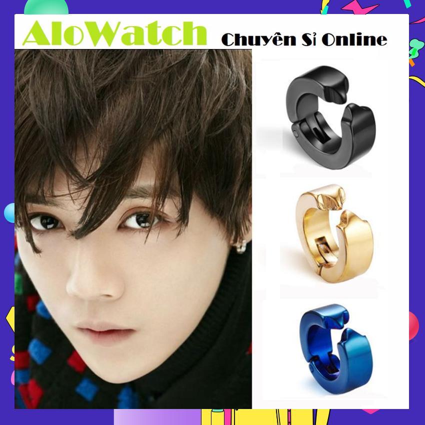 AloWatch Bông tai Titan Bông tai Nam-Nữ,khuyên tai nam khoen tròn cực chất phong cách Hàn Quốc