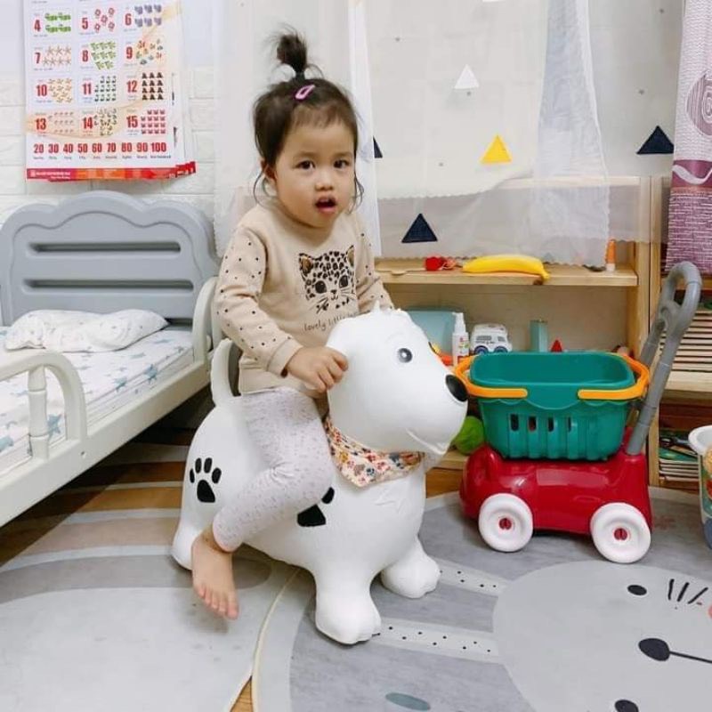 Thú nhún Cún con Toys đen khăn yếm