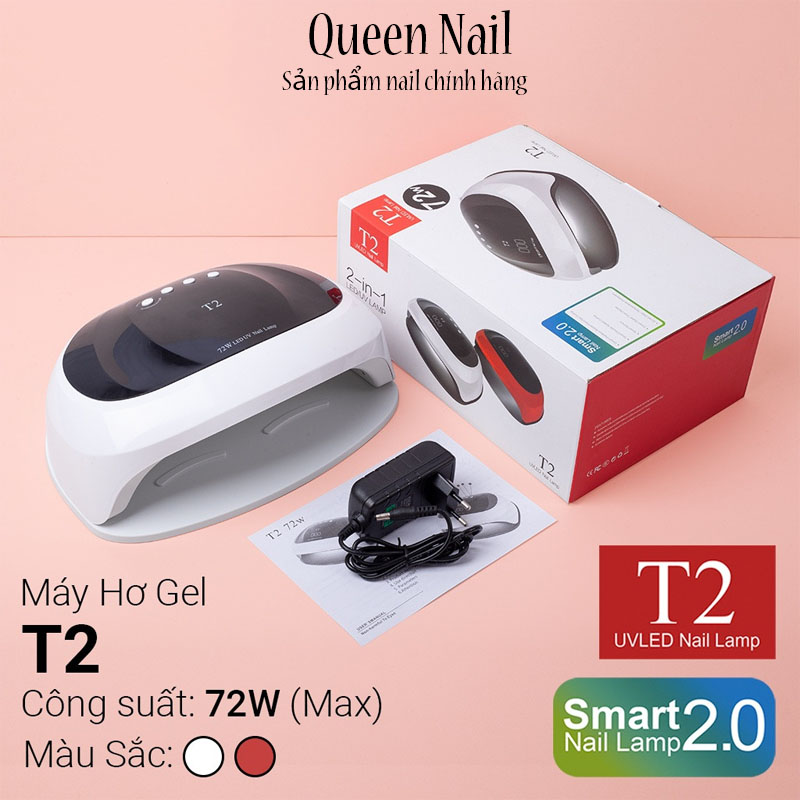 Máy hơ gel t2 72w 2in1 36 bóng đèn led/uv - khoang hơ rộng vừa 2 tay 2 chân - hàng chính hãng