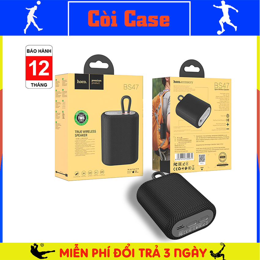 Loa thể thao bluetooth hoco bs47, có tích hợp khe cắm thẻ nhớ - hàng chính hãng