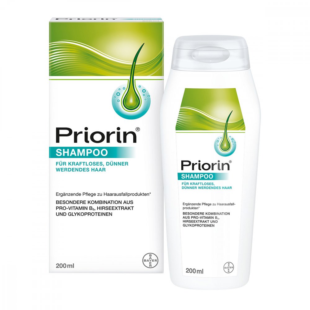 PRIORIN Shampoo - Dầu gội cho tóc hết rụng, hết ngứa, yếu ớt và mỏng, lọ 200ml.