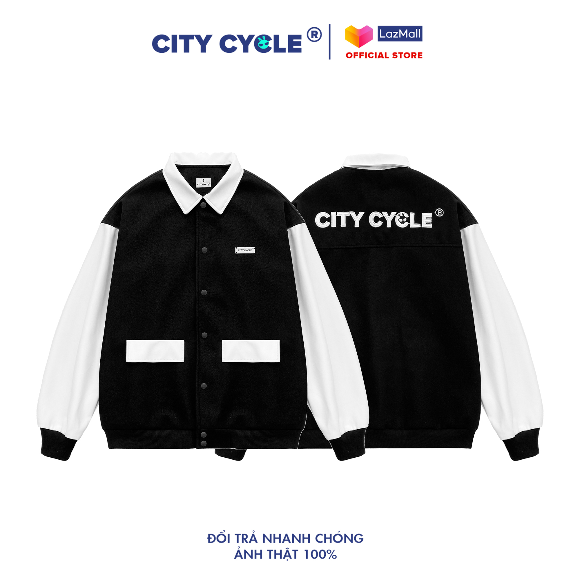Áo khoác bomber varsity jacket Typo City Cycle unisex form rộng nam nữ oversize Local Brand