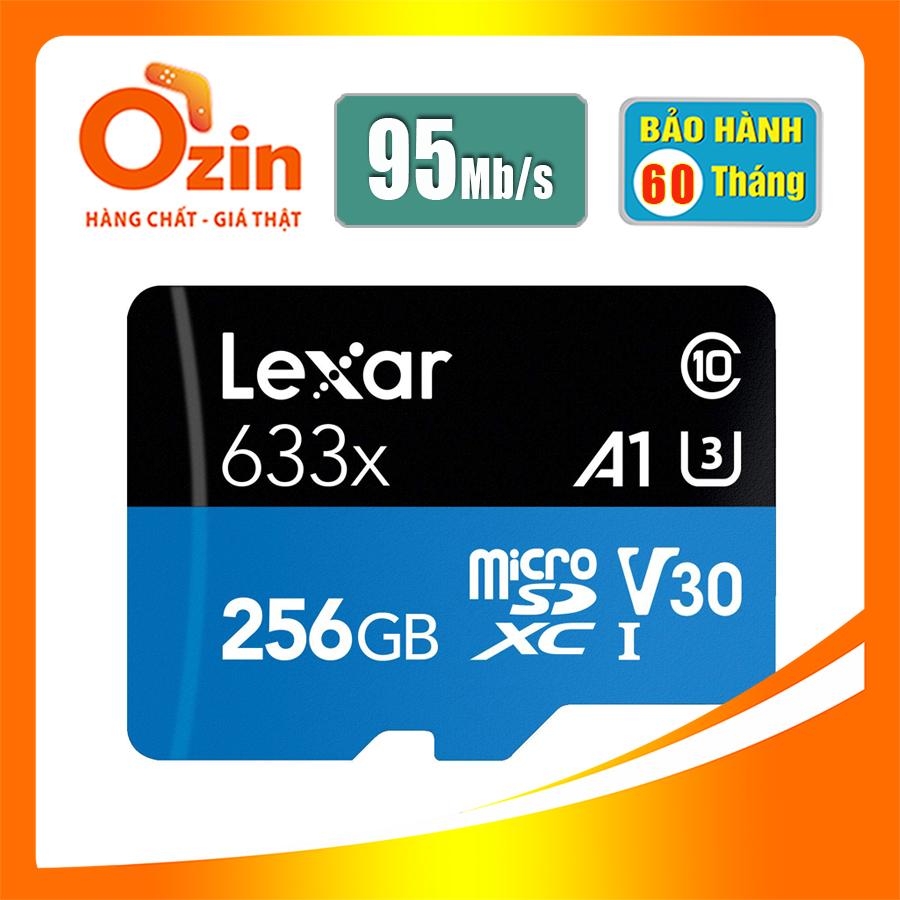 Thẻ nhớ micro sd lexar 256gb uhs-i class 10 sdxc 633x u3 95mb/s