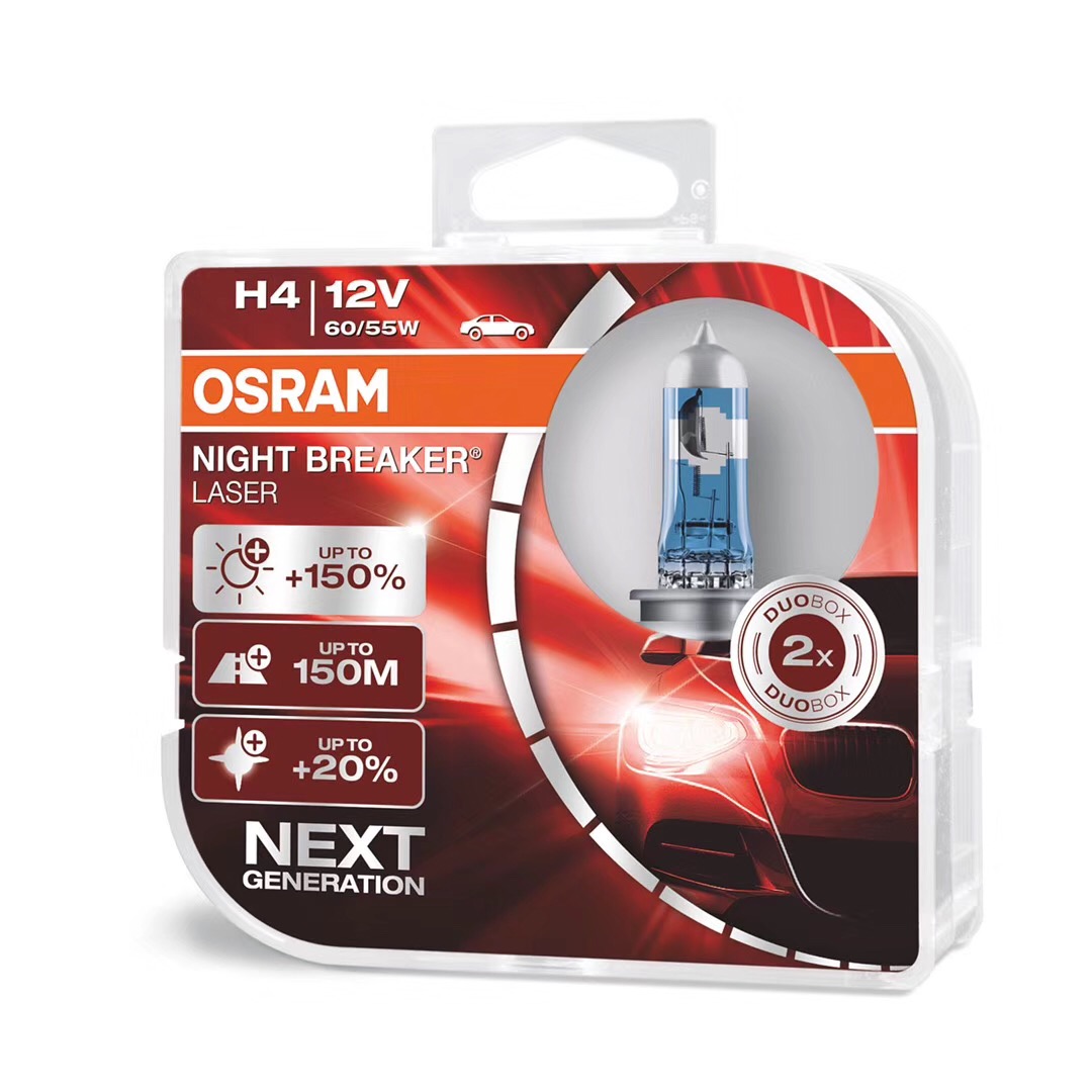 Bóng đèn Osram H4 150% Siêu Sáng, Osram h4 tăng sáng, Osram cao cấp, Đèn Osram ô tô, Bóng đèn Osram cho ô tô, Bóng đèn Osram cao cấp H4 12V 60/55W
