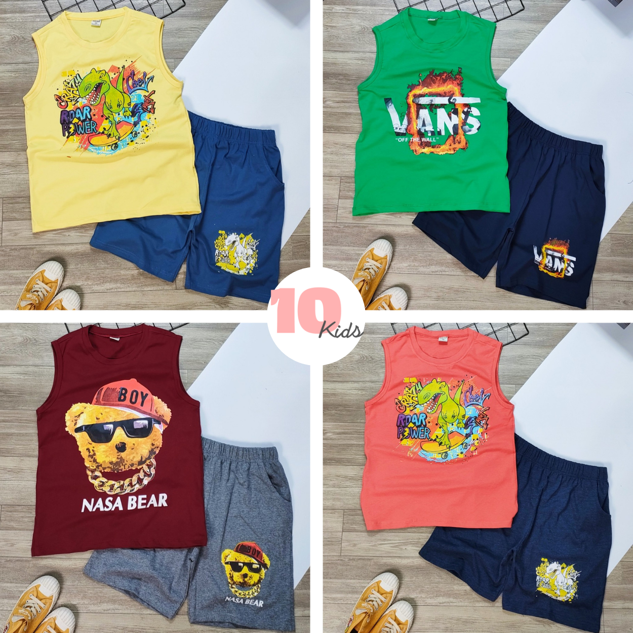 38-60KG ĐỒ MÙA HÈ - Bộ Ba Lỗ Size Đại Cho Bé Trai - Chất Liệu Cotton 100% - NGẪU NHIÊN HOẶC NHẮN TIN CHỌN MẪU
